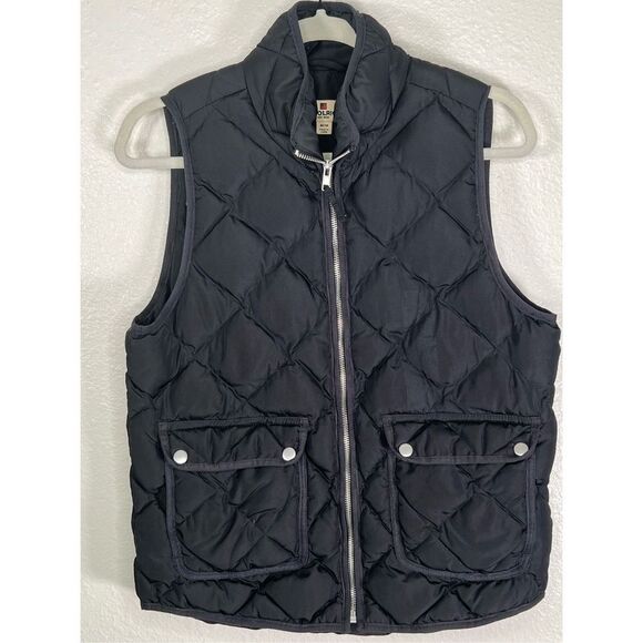 Woolrich Women's High Neck Full Zip Diamond Quilt Down Vest Black Size M - Picture 1 of 5